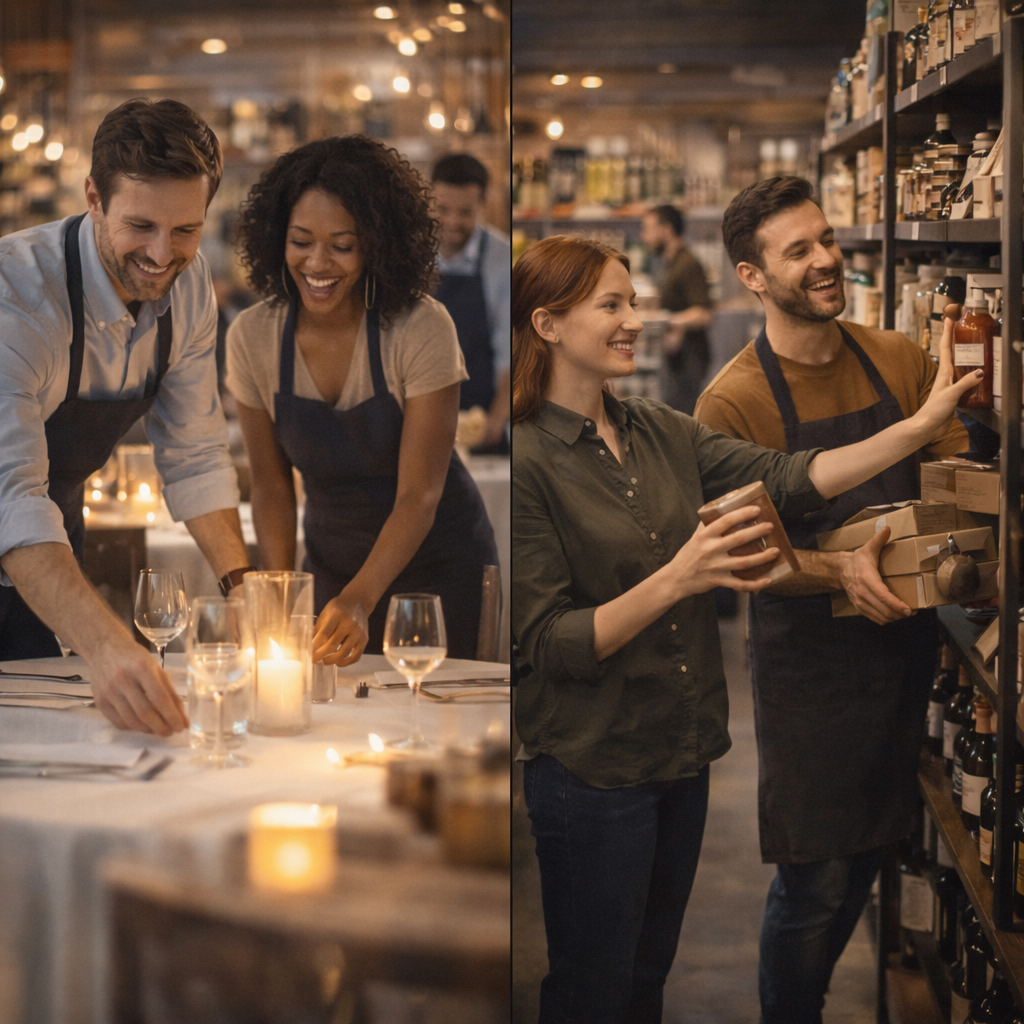 Travail d’équipe en restaurant et magasin avec mode employé MeloPro